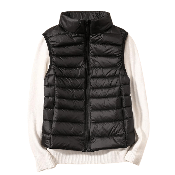 Gilet Matelassé Sans Manches Femme - Boutons, Doublure Polaire, Pour Mi-saison Et Hiver